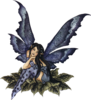 Fantasy Fairy Purple Sitting Leaves Image